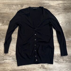 Banana Republic Black Women's Large Cotton Cashmere Blend Cardigan